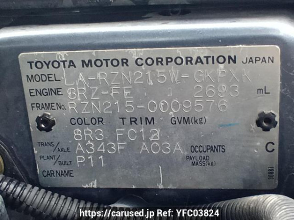 Used 2003 AT toyota hilux-surf RZN215W Image[12]