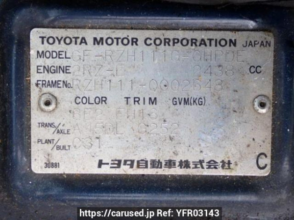 Used 2002 AT toyota hiace-wagon RZH111G Image[10]