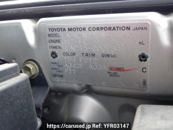 Used 2003 AT toyota hilux-surf RZN215W Image[10]