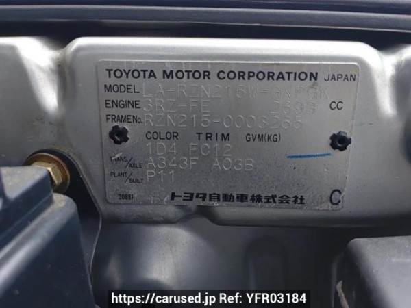 Used 2003 AT toyota hilux-surf RZN215W Image[10]