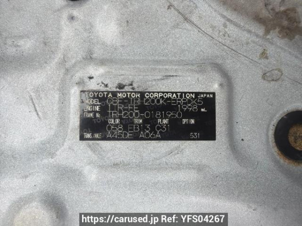 Used 2013 AT toyota hiace-van TRH200K Image[6]