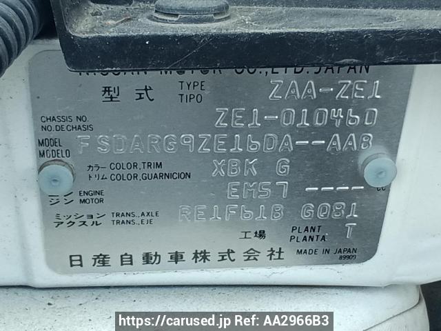 Buy Used 2018 Nissan Leaf ZE1 (AA2966B3) - Carused.jp