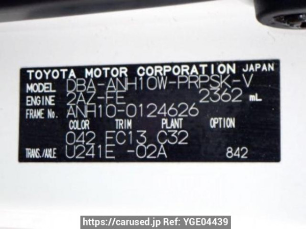Used 2005 AT toyota alphard ANH10W Image[10]