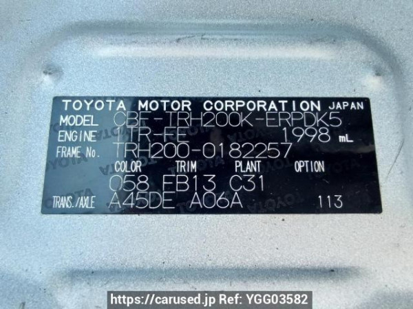 Used 2013 AT toyota hiace-van TRH200K Image[10]