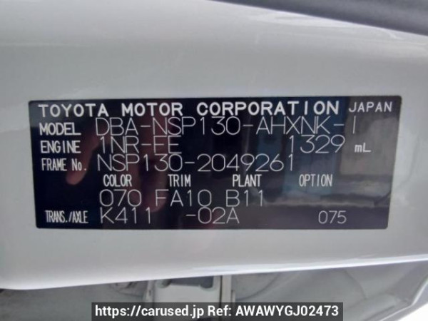 Used 2011 AT toyota vitz NSP130 Image[10]