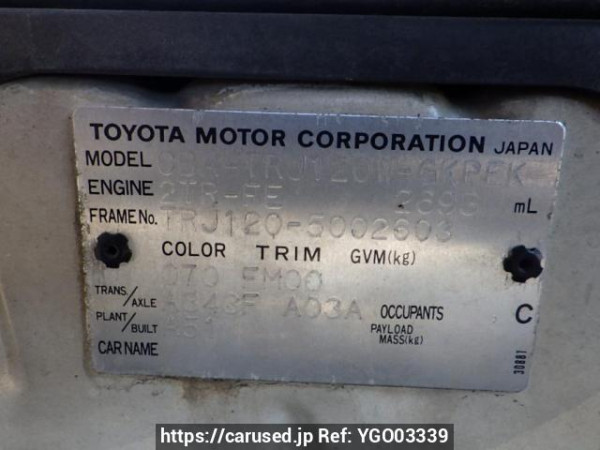 Used 2004 AT toyota land-cruiser-prado TRJ120W Image[8]