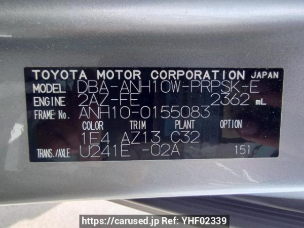 Used 2006 AT toyota alphard ANH10W Image[11]