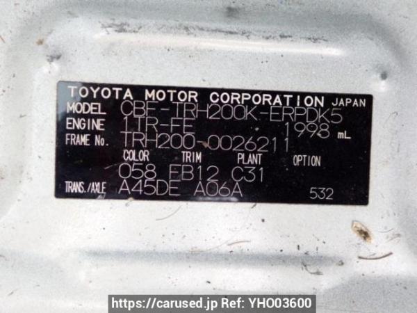 Used 2005 AT toyota regiusace-van TRH200K Image[10]