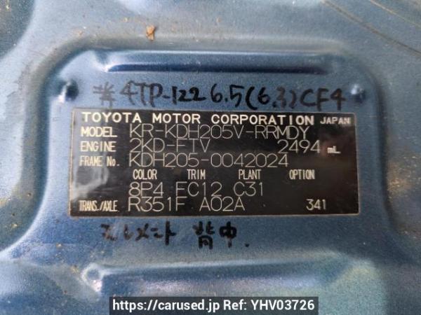 Used 2007 MT toyota hiace-van KDH205V Image[9]