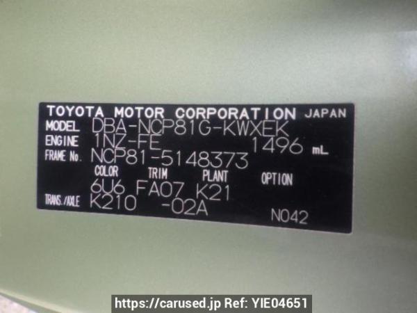 Used 2011 AT toyota sienta NCP81G Image[10]