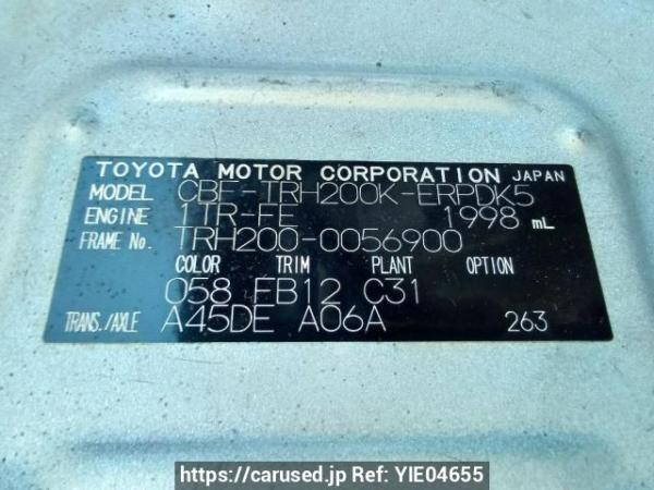Used 2007 AT toyota hiace-van TRH200K Image[10]