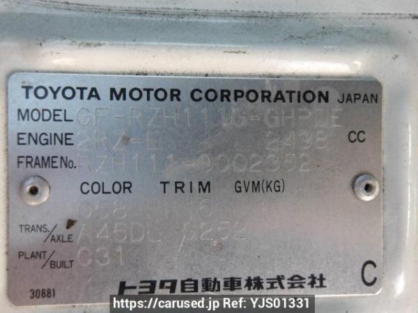 Used 2002 AT toyota hiace-wagon RZH111G Image[10]