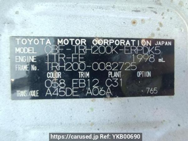 Used 2008 AT toyota hiace-van TRH200K Image[10]